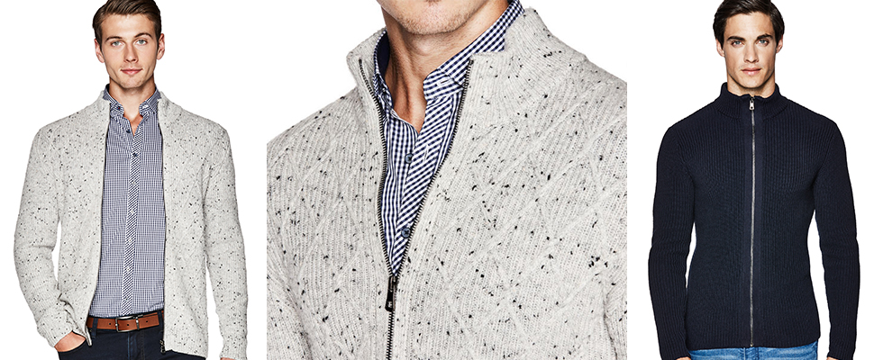 Mens zip through knitwear